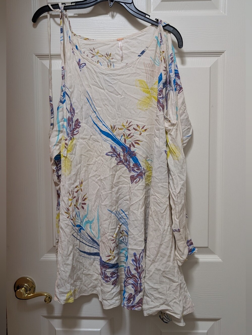 NWT Free People Clear Skies Cold Shoulder Tunic White Cream Size XS